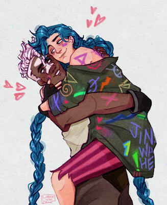 Render + Full Body + Small Background + 2 Characters Render + Full Body + Small Background + 2 Characters